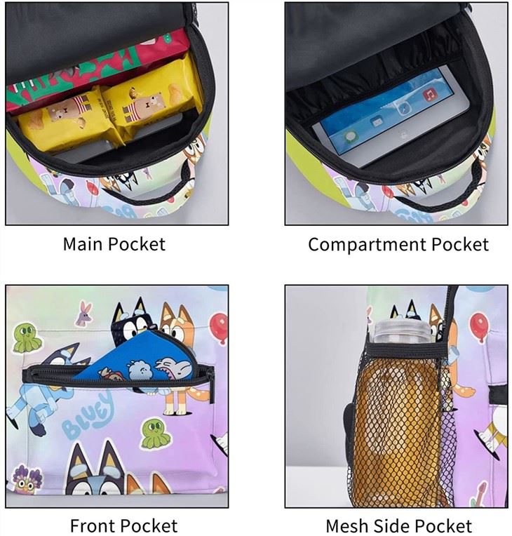Blue Dog Cartoon Backpack