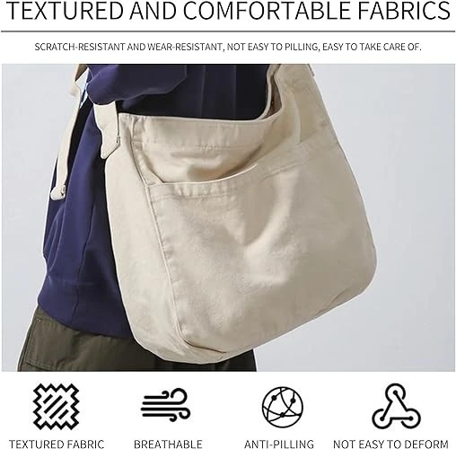 Canvas Hobo Crossbody Shoulder Tote Bag