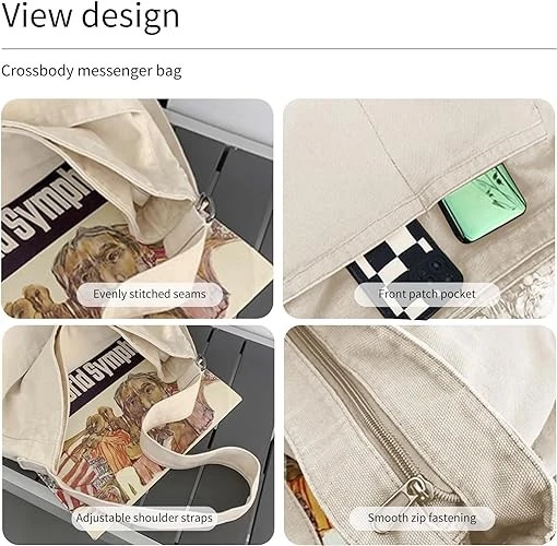 Canvas Hobo Crossbody Shoulder Tote Bag